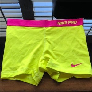 Yellow Nike Dri Fit fitted shorts